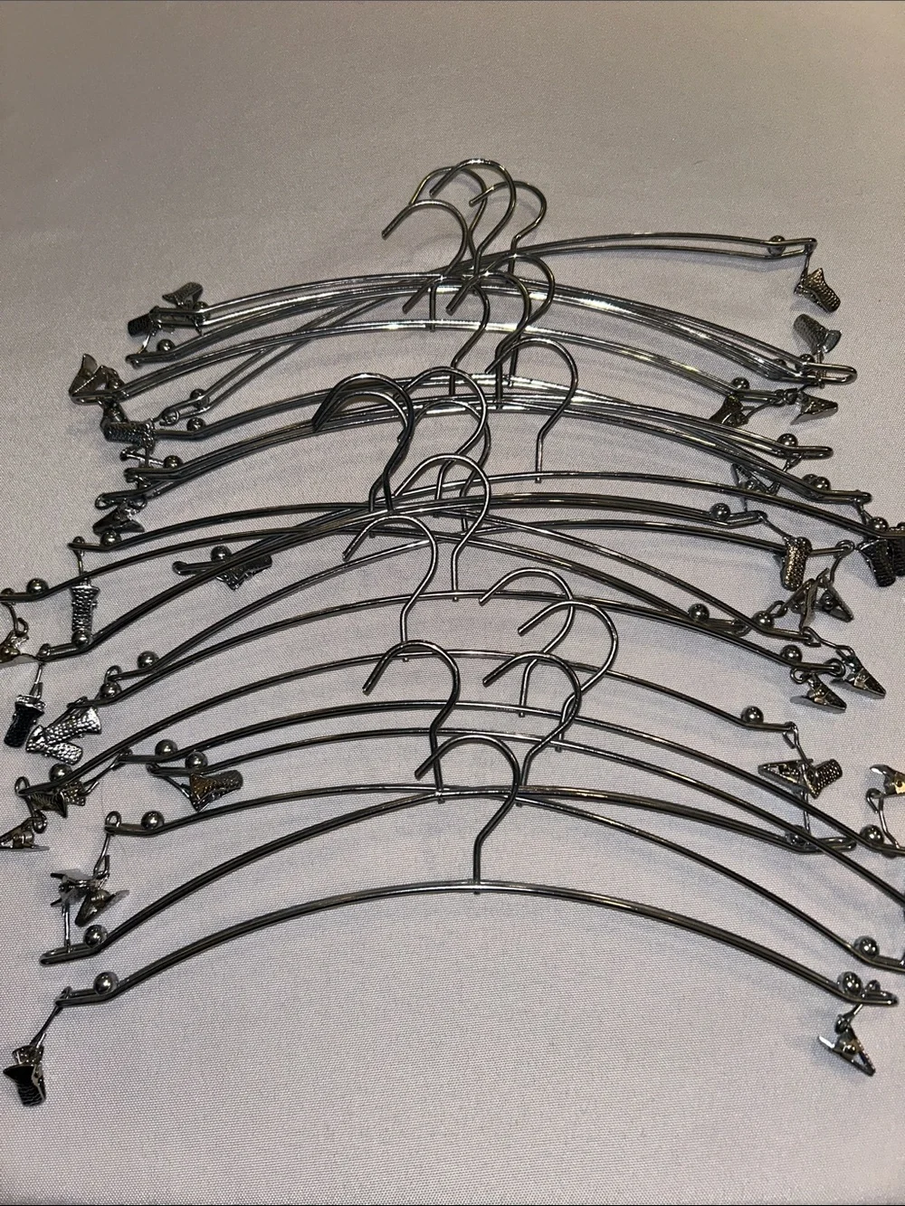 19 Silver Stainless Steel Decorative Hangers for Bras OR Lingerie EUC